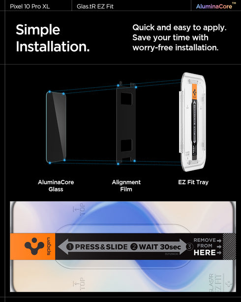 Spigen Защитное стекло для Pixel 10 Pro XL – GLAS.tR EZ Fit (2 шт.)